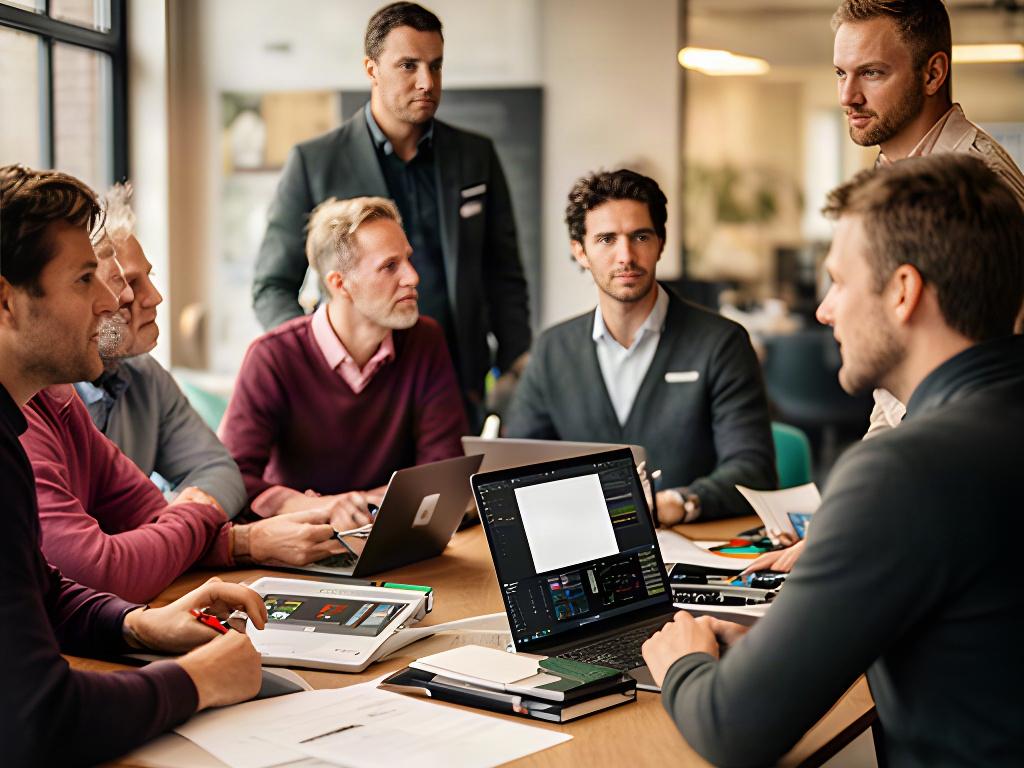 Formule 1-coachingteam bespreekt telemetrie aan een tafel in Deventer